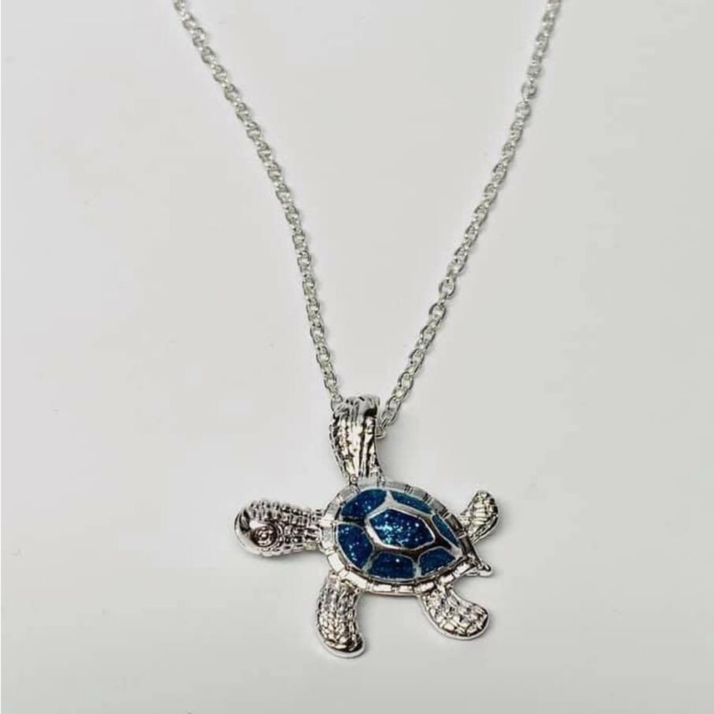 Opal Inlay Turtle Necklace